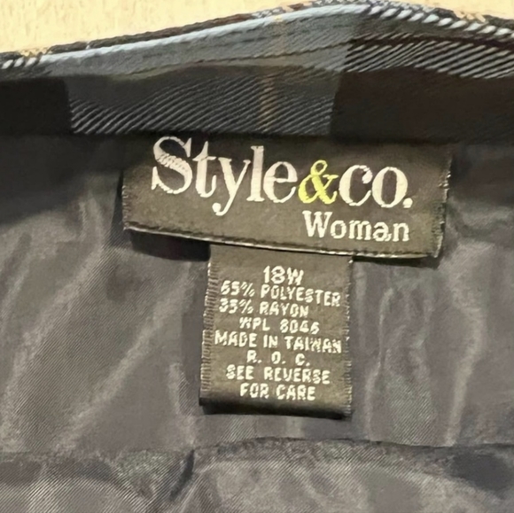 Style & Co Blue Plaid Lightweight Short Skirt 18W - Picture 4 of 4